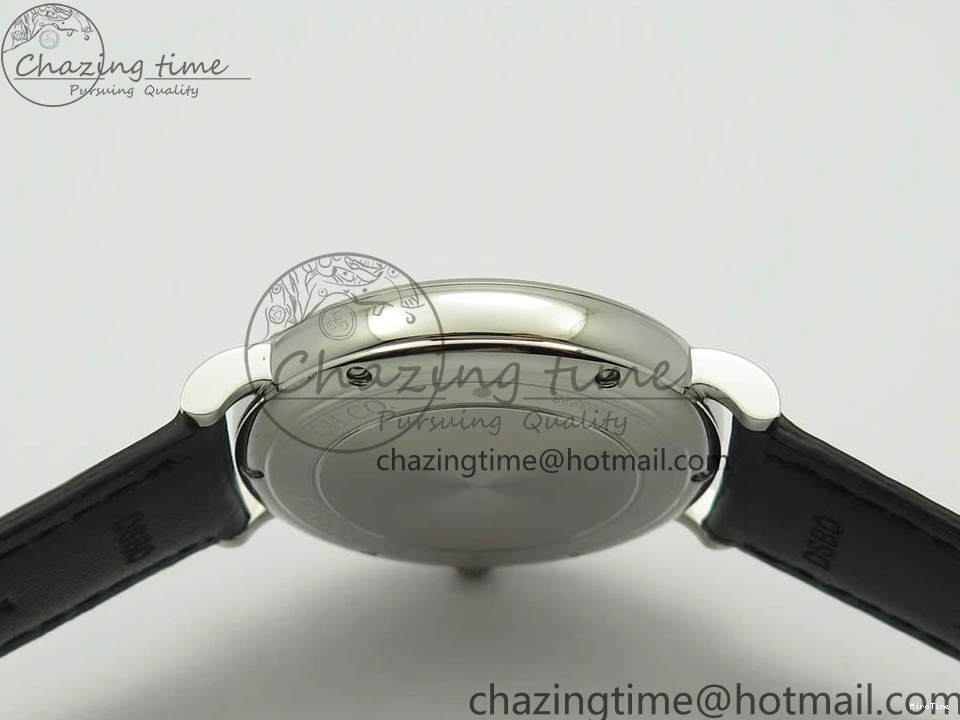 MIROTIME 0217 Portofino Automatic SS FKF 1:1 Best Edition White Dial SS Markers on Black Leather Strap A QuickDry 7138